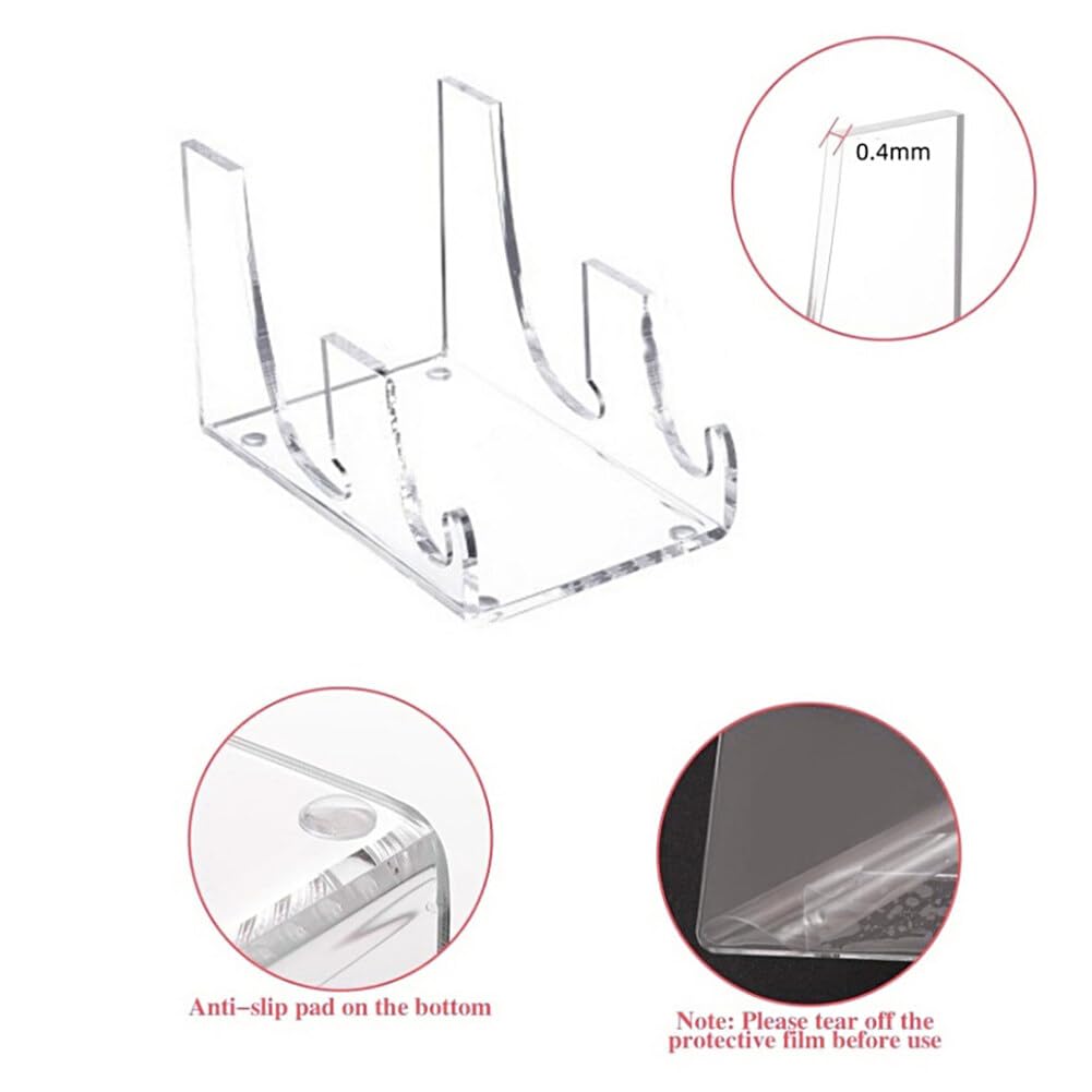Surakey Soporte de exhibición de vajilla de 2 niveles para platos de cocina, platos de porcelana, soporte de exhibición de platos, soporte de exhibición de platos transparente (2 piezas)