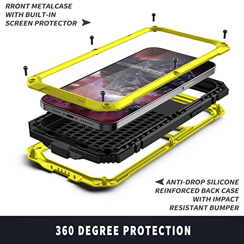 Coque robuste iPhone 13 antichoc blindée jaune avec vitre