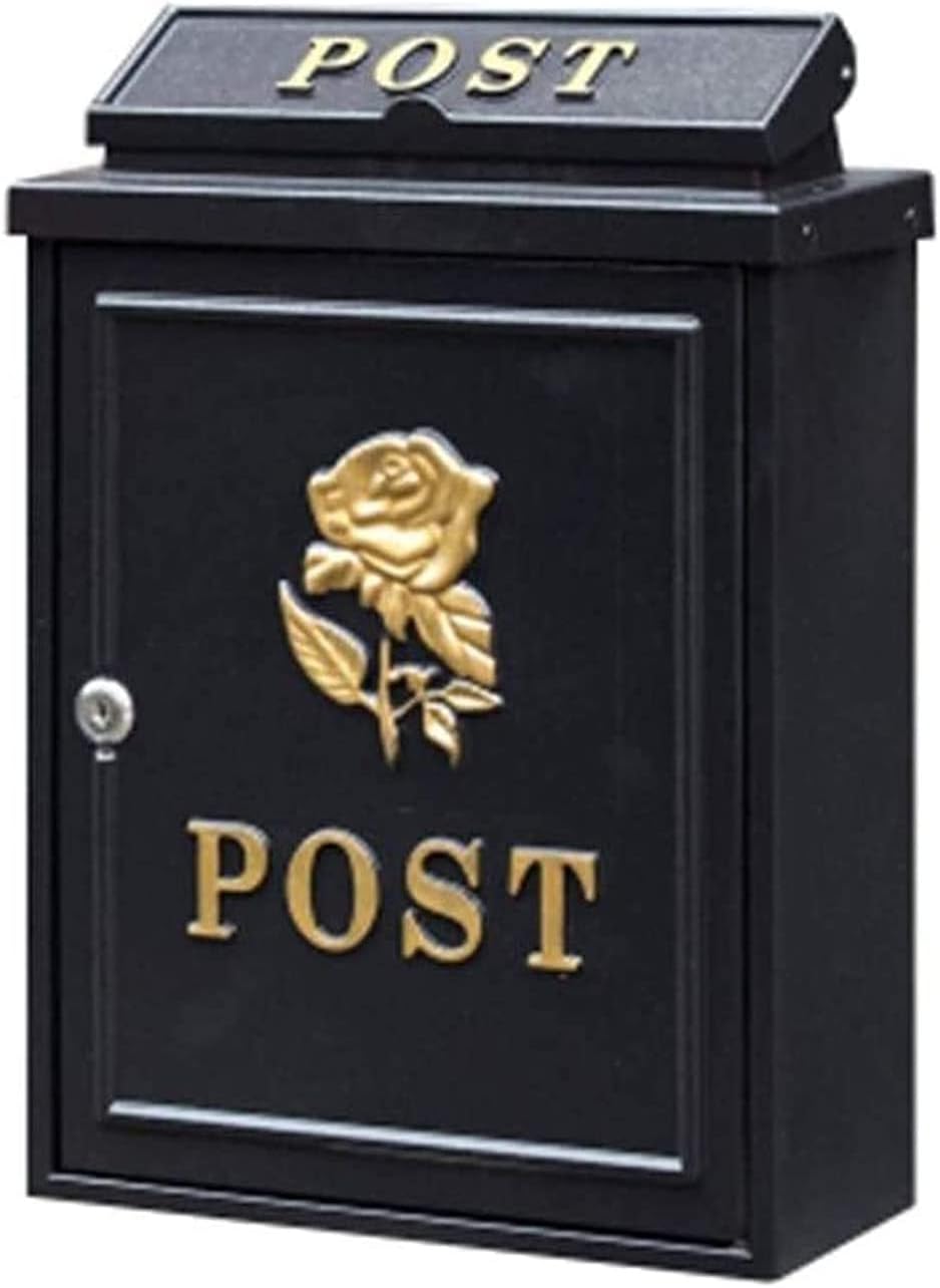 Wall Mounted Post Box Waterproof Wall Mount Lock Outside Mailbox Vertical Retro Classic Mailbox Home Modern House Outdoor Letter Box Lockable Outside (3 Free Size ) (3 Free Size ) (2 Free Size)