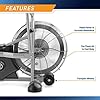 Marcy Exercise Upright Fan Bike for Cardio Training, Adjustable Recumbent Bike, Stationary Bikes For Home, Black AIR-1