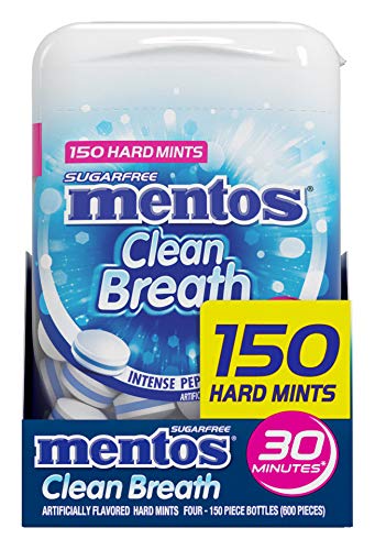 Mentos Sugar Free Mint 150 Pack of 600 Count (Pack of 4)