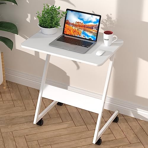 Table Roulante PIPIPOXER 60x40cm Réglable 62-85cm - Bureau Mobile Pour Lit, Canapé, Avec Roulettes