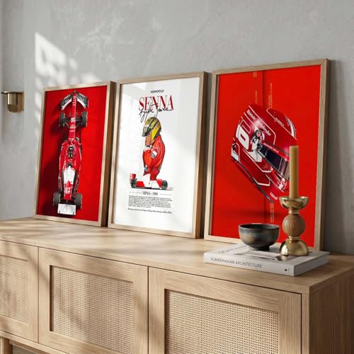 Image of walllane Big Formula 1 Framed Posters Gift Items for Boys Room Wall Decoration Bedroom Living Room Office Studio Decor | Car Poster Frame for Wall Decor Set Of 3 Size (19x25 inch)