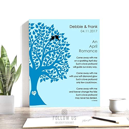 April Anniversary, Love Poem, Personalized Engagement Gift, Anniversary Gift For Wife, Diamond Birthstone, Wedding Day Gift For Husband #1704