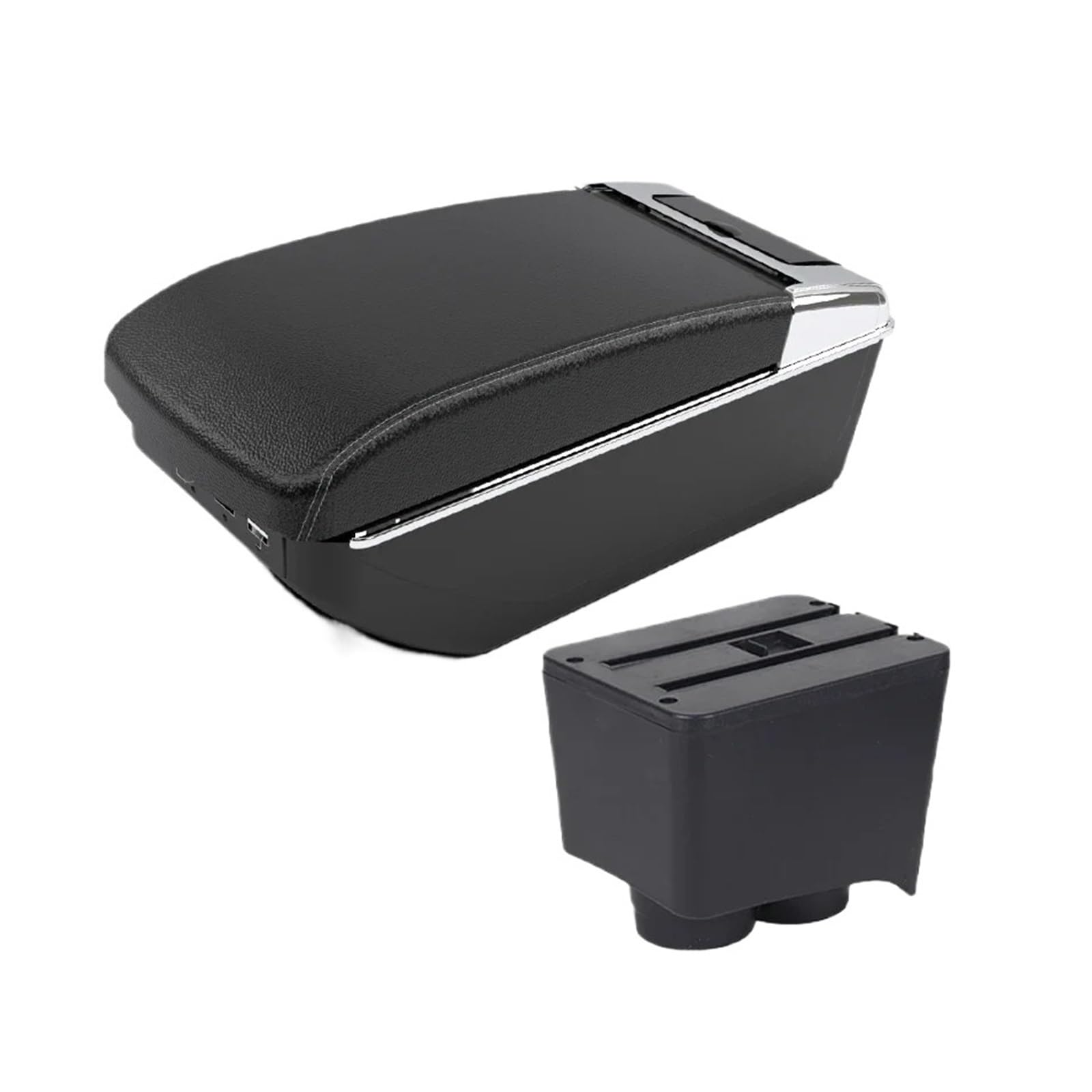 Ggwqoops Car Armrests For VW For Polo For For 9N 3 Armrest Car Box Retrofit Parts Storage Interior Accessories USB Armrest Box(A3 Black white 7 USB)