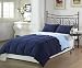 Chezmoi Collection 2-Piece Navy Light Blue Super Soft Goose Down Alternative Reversible Comforter Set, Twin/Twin X-Large