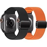 【Hautfreundliches & Dehnbares Nylon】Das 26MM breite nylon sportarmband für Apple Watch Ultra armband 49mm männer frauen besteht aus hochwertigem nylon. Es ist leicht, atmungsaktiv und seidig, dank seiner strapazierfähigkeit und pflegeleichtigkeit ist es langlebig, bänder ist in verschiedenen farben erhältlich, darunter schwarz/militärgrün/polarstern/orange, und ist somit die ideale Wahl für alle, Ideal für alle, die wert auf komfort und bewegungsfreiheit legen