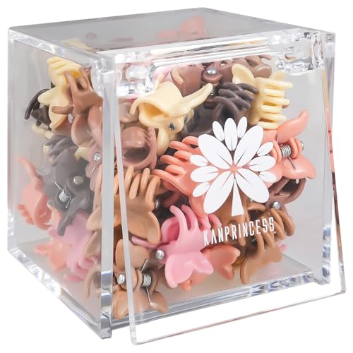 KANPRINCESS 50PCS Mini Butterfly Claw Clips Mini hair clips With Box Small Hair Clips For Women And Girls Gift Set(SET4)