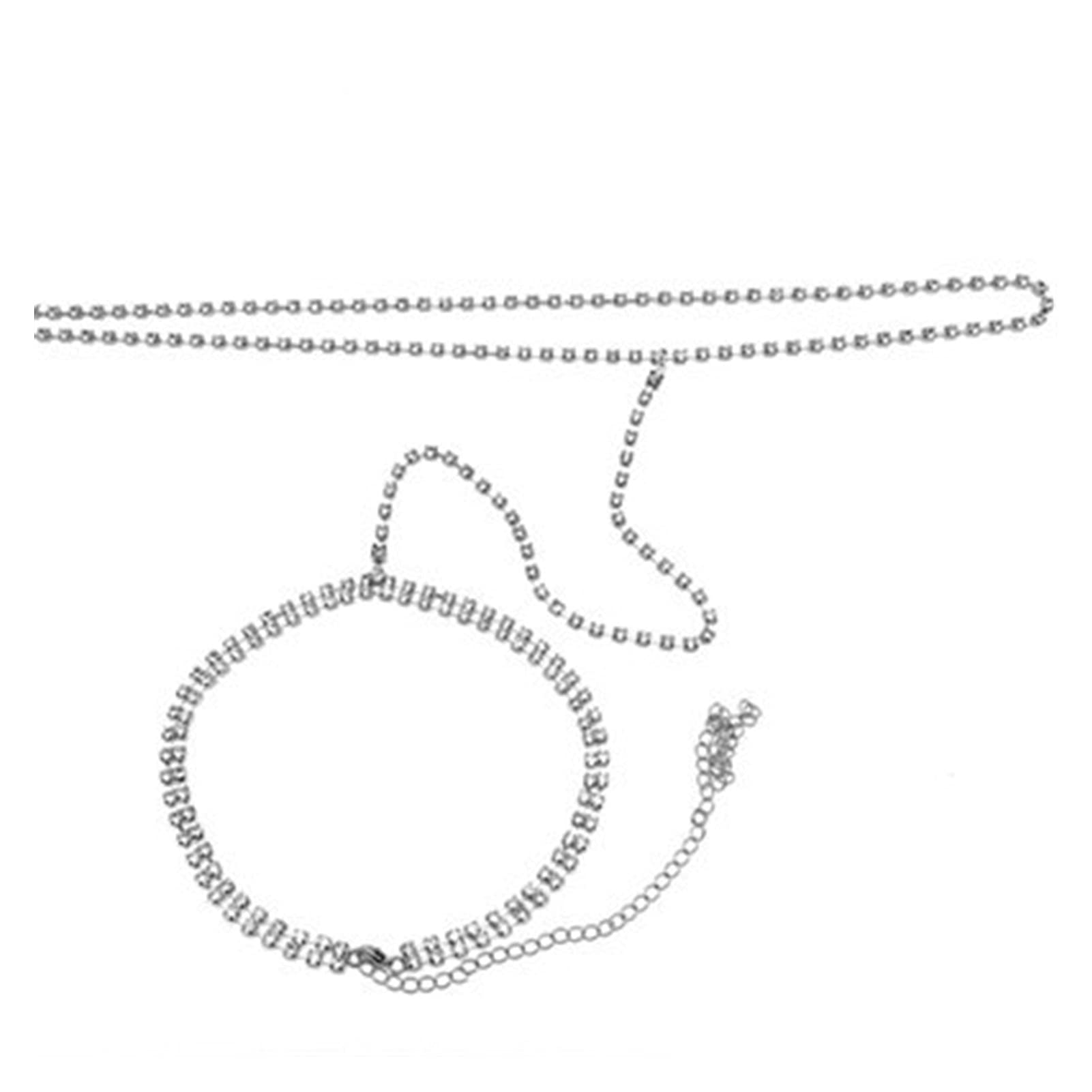 Body Chain Damen Kette - Goldfarbene einfache Strandkette mit Kreuzband für Taille und Bauch - Schwarze Harnaskette - Edler Schmuck für Damen - Accessoires