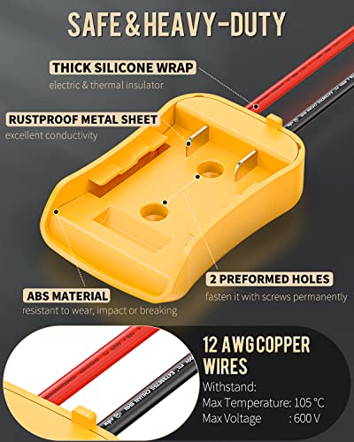 Image of Vibit 20V to 12V Step-Down Converter for Dewalt Battery Adapter 180W Buck