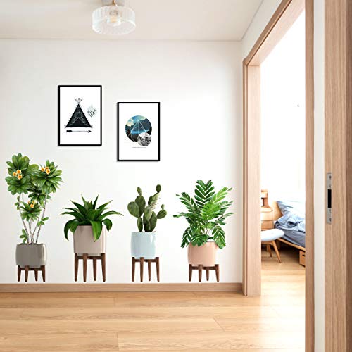 Potted Plants Wall Deacls, Cactus Bonsai Wall Stickers,Green Botanical Decor For Living Room Classroom,Tropical Leaves Wallpaper Art Murals For Nursery, Minimalist Aesthetic Decoration #TOP3