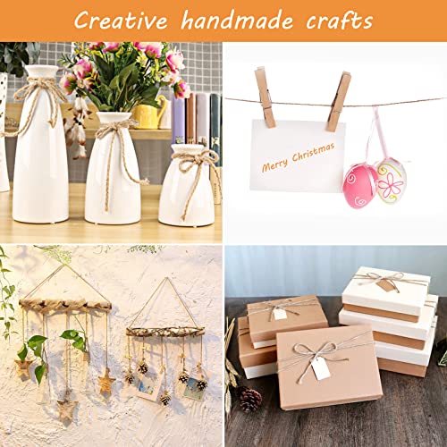 Anruyi 3 Stück Natur Juteschnur Geschenk Kordel 100 Meter Garden Cord Garten Bindfäden 3-lagiges 2mm Braun Bastelgarn Hanfseil Verpackungsschnur Gartenschnur für DIY Basteldekoration – Bild 8