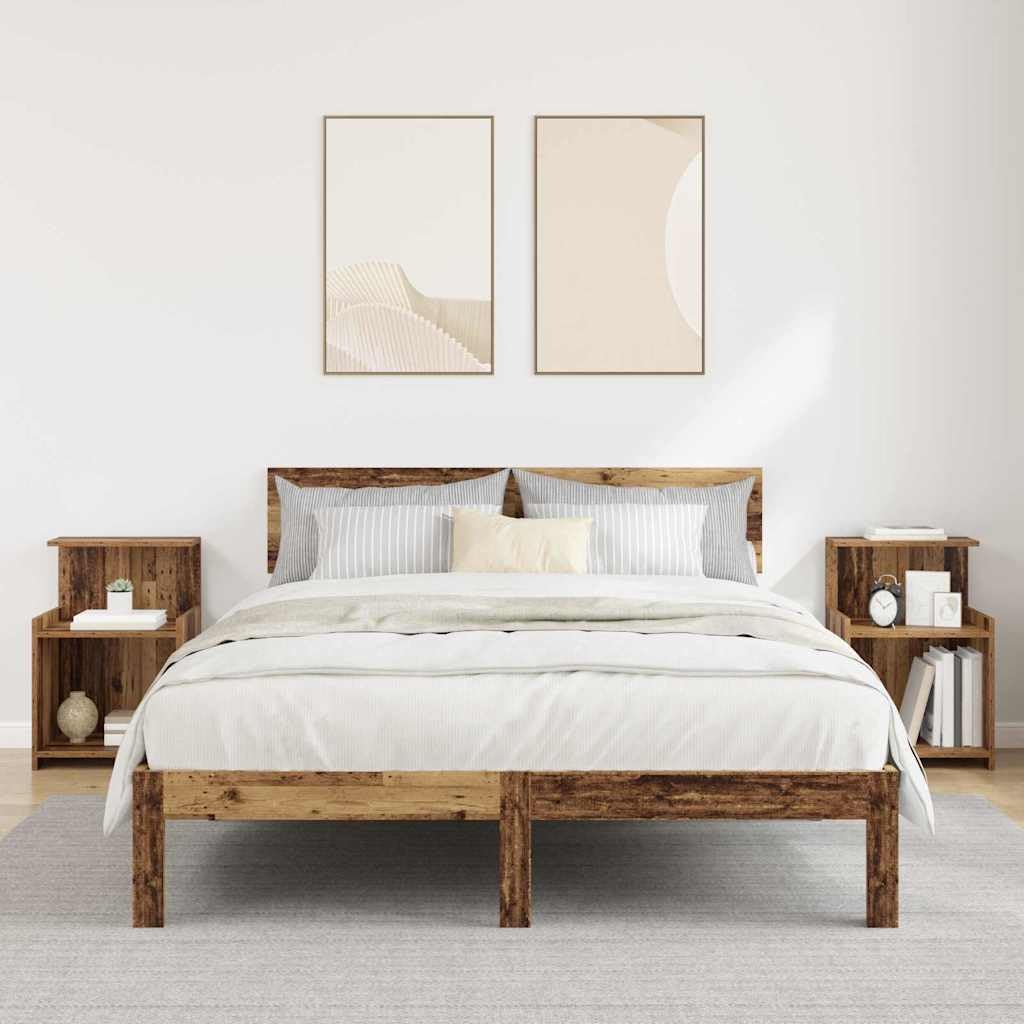 Mesitas de noche de madera vieja (pack de 2) para transformar y organizar tu dormitorio rústico