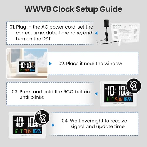 Digital Atomic Alarm Clocks for Bedrooms Battery Backup - Image 5