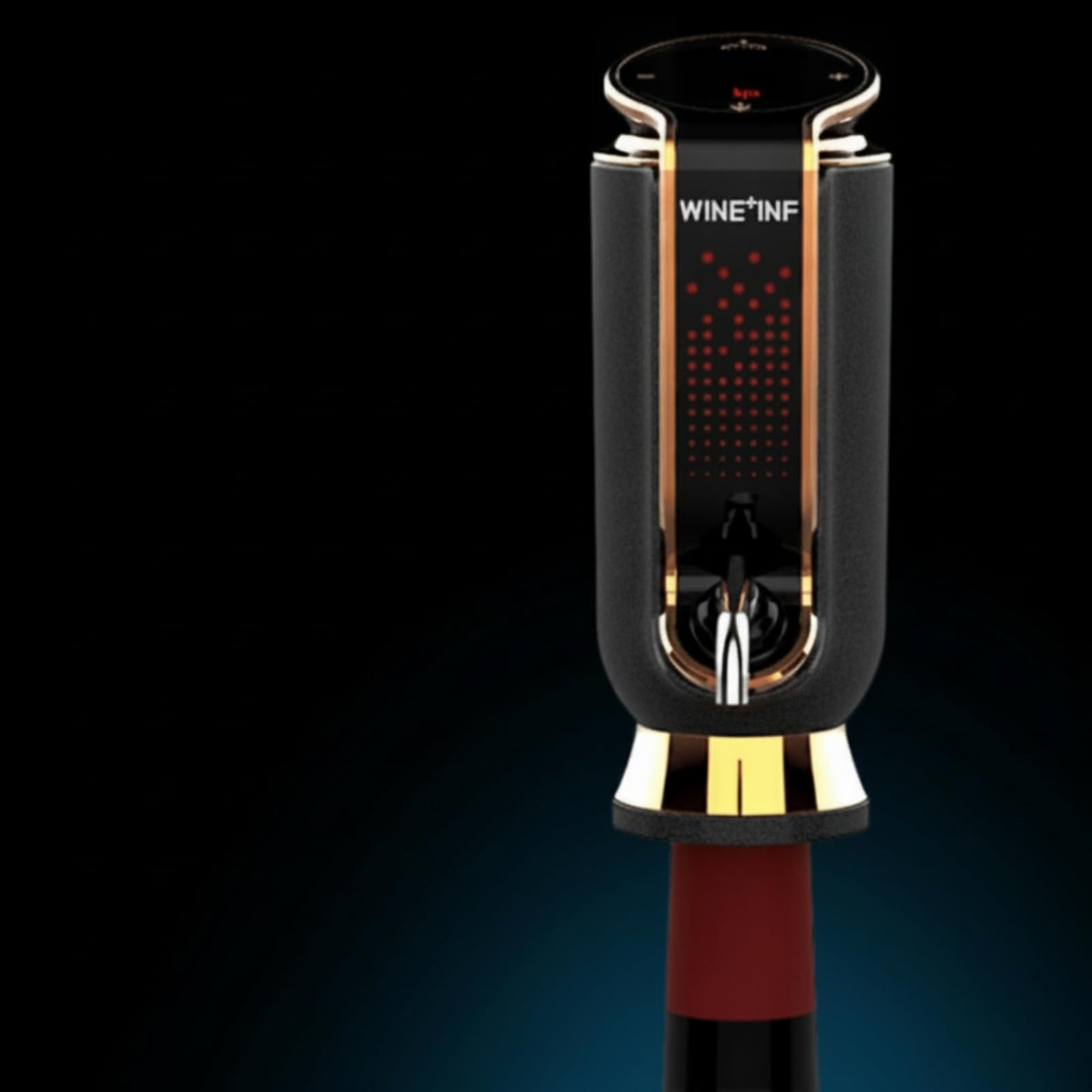 Preservation Stopper Dispensador Automático de Vino Aireador Rápido Tapón de Conservación Bomba de Vacío con Tubo de Acero 304 y Vertido Suave, Negro