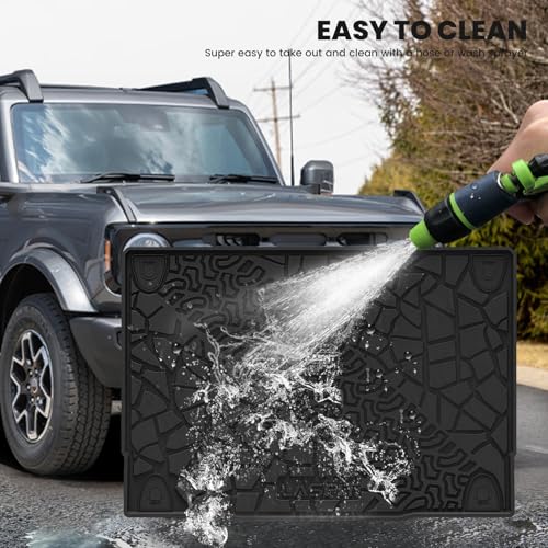 Image of LASFIT Cargo Mat for Ford Bronco 4-Door 2026 2025 2024 2023 2022 2021 | All Weather TPE Cargo Area Protector Custom Fit Full Coverage Trunk Liner Easy Clean Anti-Slip Not Fit Bronco Sport or 2 Door