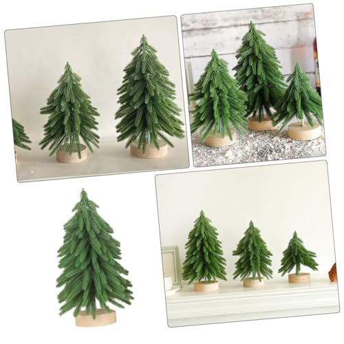 Adorno navideño para mesa y estantería árbol artificial mini de base estable 5