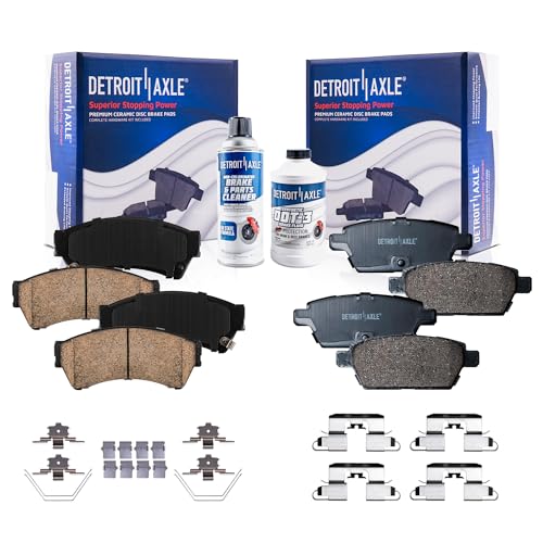Image of Detroit Axle - Brake Pads for Ford Fusion Lincoln MKZ Zephyr Mazda 6 Mercury Milan, Front and Rear Ceramic Brake Pads Replacement