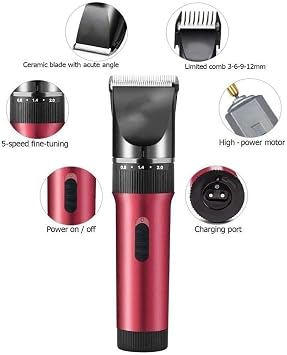 Dog Clippers for Grooming, Cordless Pet Hair Clipper, Professional Trimmer Rechargeable Electric Shaver Tool, Low Noise for Dogs Cats Pets