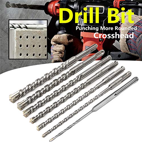 Brocas De Martillo Eléctrico De 160 Mm Tipo Cruzado Aleación De Acero De Tungsteno SDS Plus Para Piedra De Roca De Hormigón De Mampostería,Conjunto (5-16 Mm)