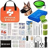 GPUSFAK Pet First Aid Kit for Dogs and Cats - Pet Emergency Kit for Camping Hiking Traveling Hunting