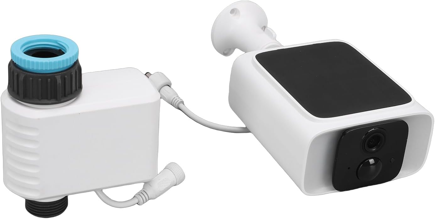 Fafeicy 4G Solar Smart Voice Visualized Remote Control Device with Dual Charging Solar Panel and Type C for Garden Farm Irrigation Potted Plants