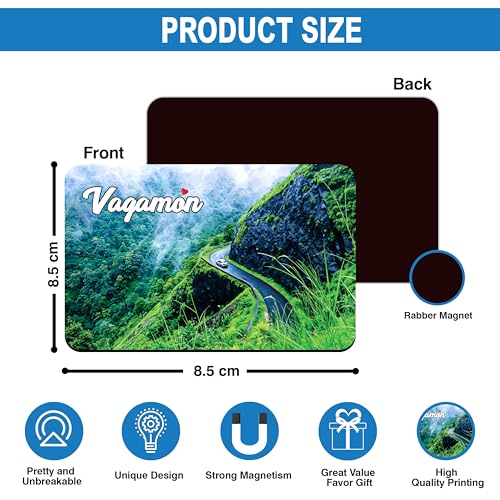 Image of Elegant Fridge Magnet with Themes |Rectangular Size Refrigerator Magnet with Magnetic Rubber Back | Pack of 1, 8.6cm X 5.4cm (Vagamon)