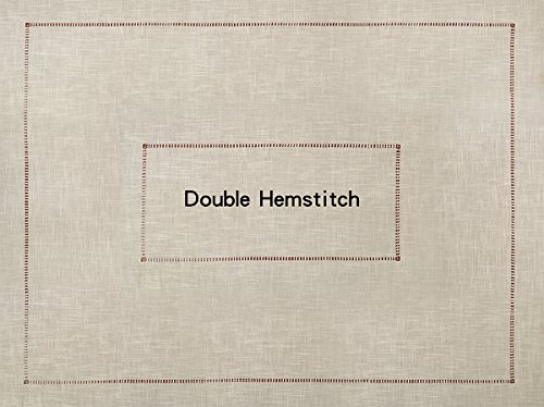 Grelucgo Handmade Double Hemstitch Natural Tablecloth, Rectangular 60 By 120 Inch #TOP1