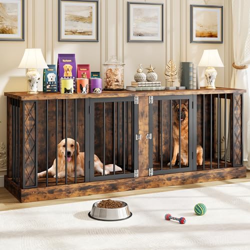 Kepptory Double Dog Crate and TV Stand