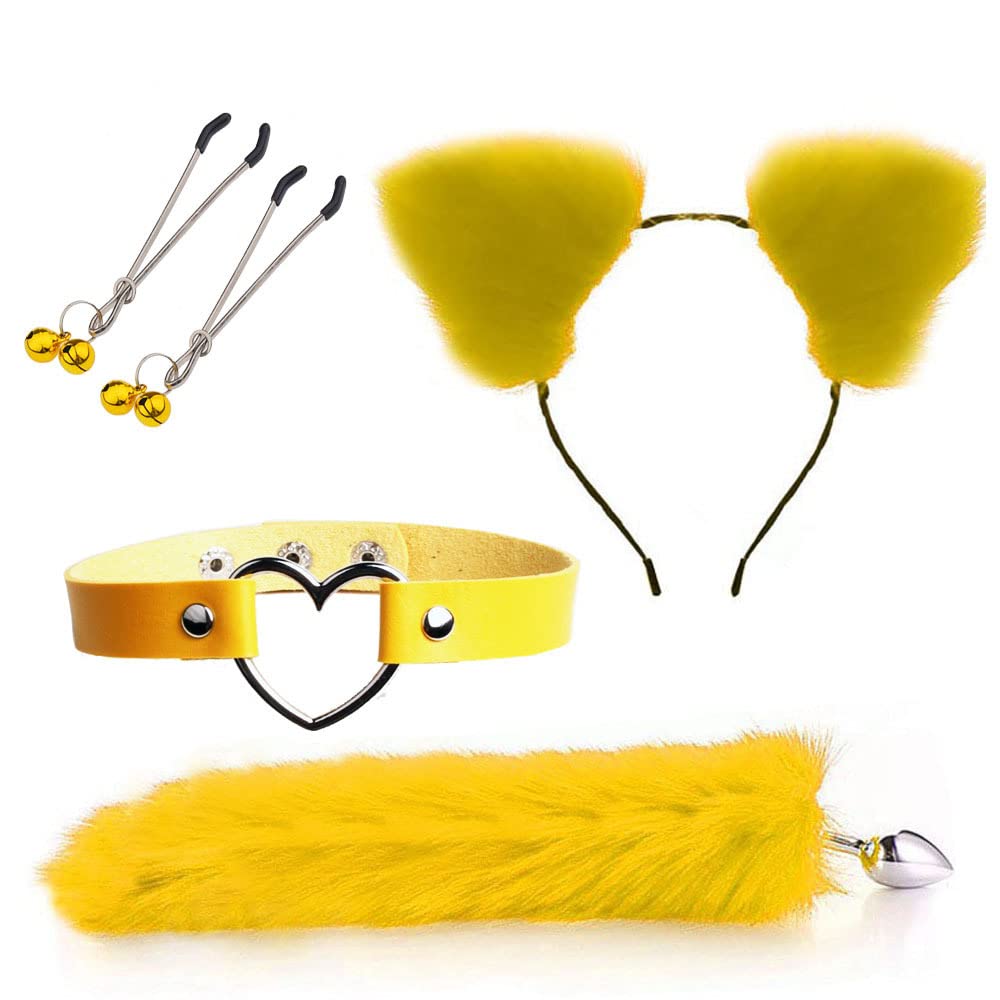 Costume Accessory Set for Women Handmade Ears Plush Tail Neck Collar Set Cosplay Costume Party Cute Dress Up Accessories #10