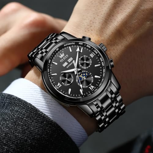 Image of OLEVS Mens Gold Watches Waterproof Stainless Steel Lightweight Watch with Date Classic Luxury Dress Watch for Men Gold White Blue Green Dial