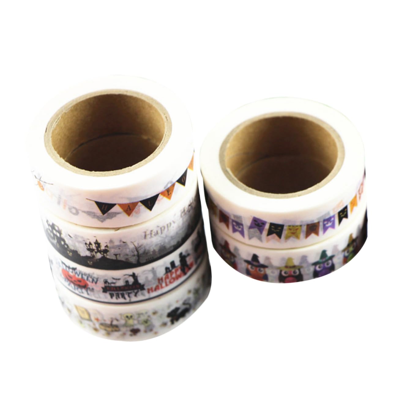 Lurrose 3 Sets Washi-klebeband Basteln Dekoratives Abdeckband Klebstoff Für Halloween-themen Sammelalben Kalender 6 Stück X 3