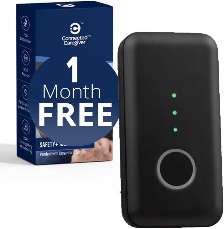 Miniatura 1 de Sistema de alerta médica Safety+ Gemini 4G para personas mayores avanzado, detección de caídas, monitor 247, localización WiFi, botón SOS, pequeño,