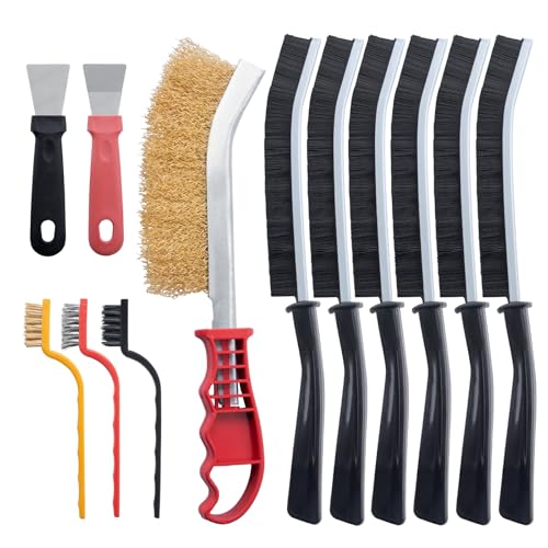 IHKFILAN 12 Stück Spaltfugenbürsten-Set,Fugenreinigungsbürste, Fugenreinigungsbürstenwerkzeug mit harten Borsten, für Badezimmerfliesen Küchenfenster, Toilette, Waschbecken