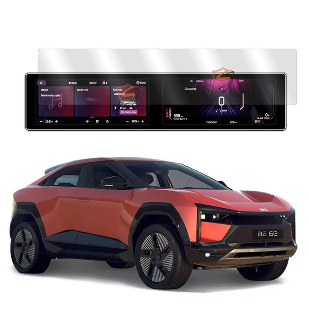 FriendZon 9H Screen Guard For New MAHINDRA BE6 | Full Touchscreen Protector | Scratch Resistant | Anti Fingerprint | 12.3 Inch Infotainment + 12.3 Inch Instrument Cluster | [Not Tempered Glass]