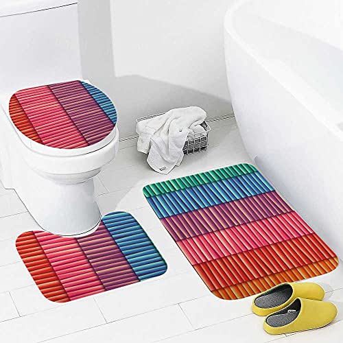 Tapis de salle de bain en mousse polaire corail douce lot de 3 CHEHONG - 4