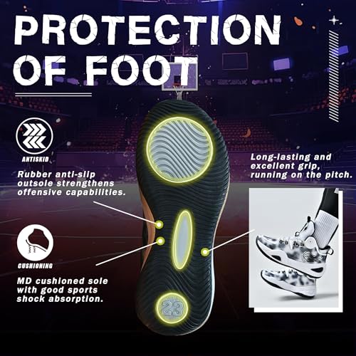 Image of Men's Basketball Shoes Fashionable Breathable Anti Slip Sports Shoes Outdoor Running Fitness Training Shoes