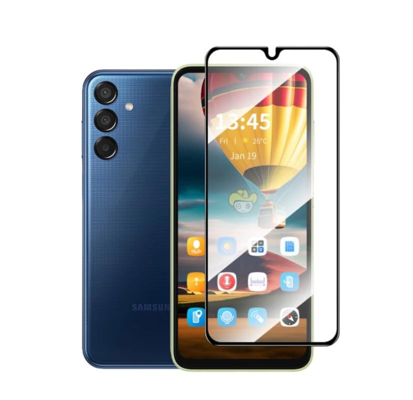 Image of Tempered Glass Screen Protector Compatible For Samsung Galaxy M15 5G Smartphone Full Screen Coverage (Except Edge To Edge) And Free Complete Easy Installation Kit