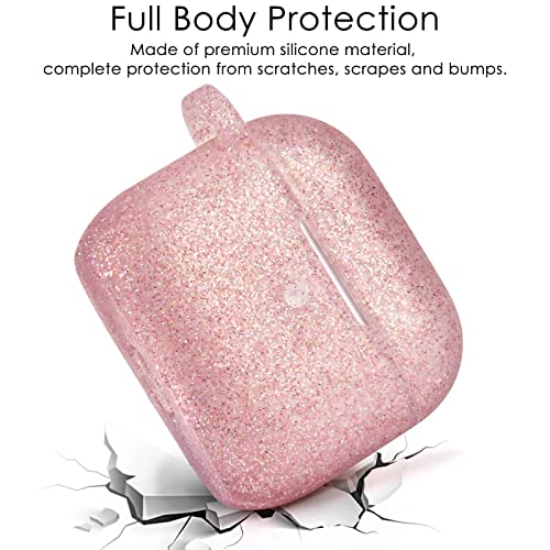 Image of VISOOM Case for Airpods 3 Pink Airpods 3rd Cases 2021 Silicone for iPod 3 Earbuds Case Cover Women Wireless Charging Case with Accessories Girl Bling Keychain for Apple Ear Buds 3rd Generation