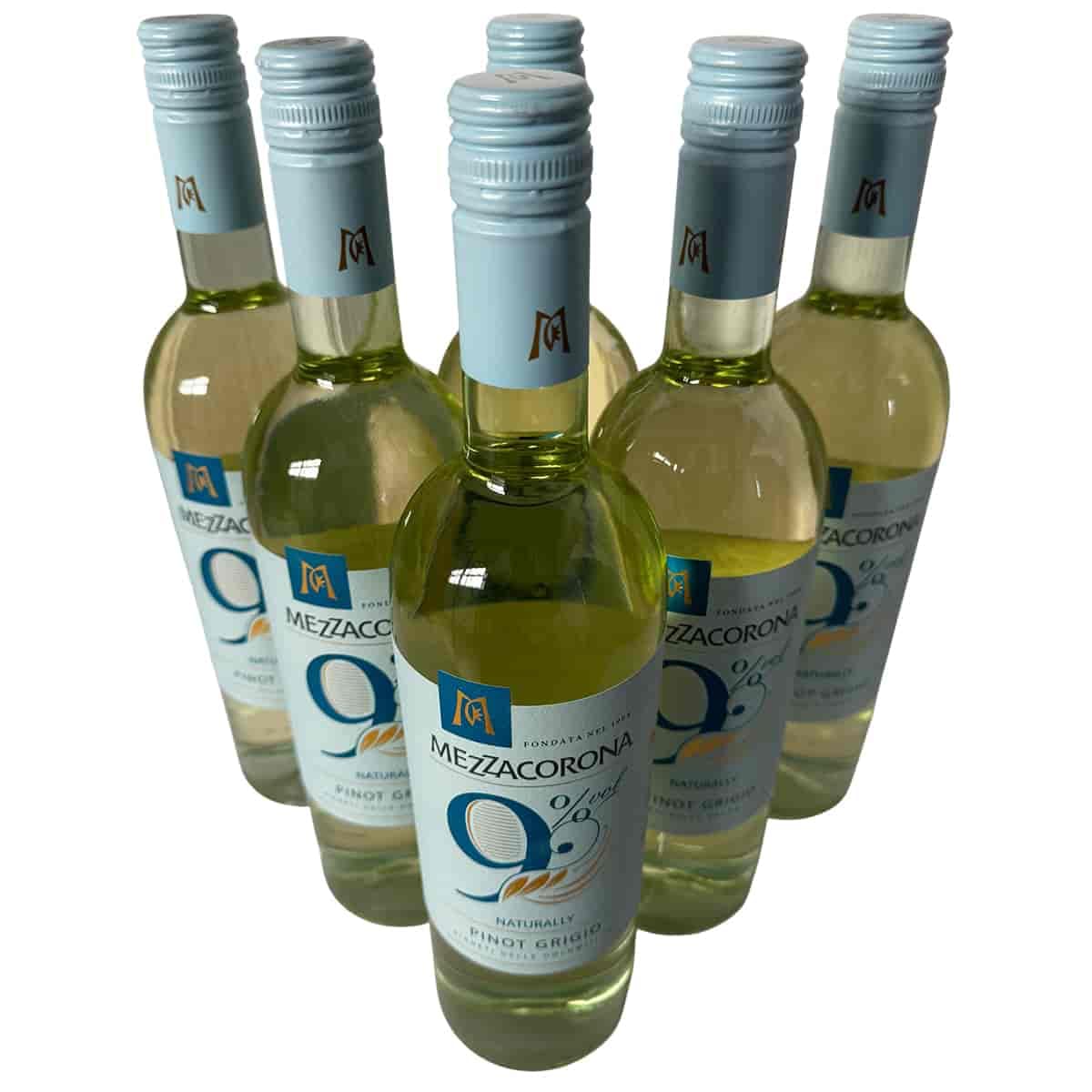 “Nove” Pinot Grigio Vigneti delle Dolomiti IGT 2025 – Mezzacorona – 6×0,75 l – Alkoholreduzierter Weißwein aus Italien – Frisch, leicht & aromatisch