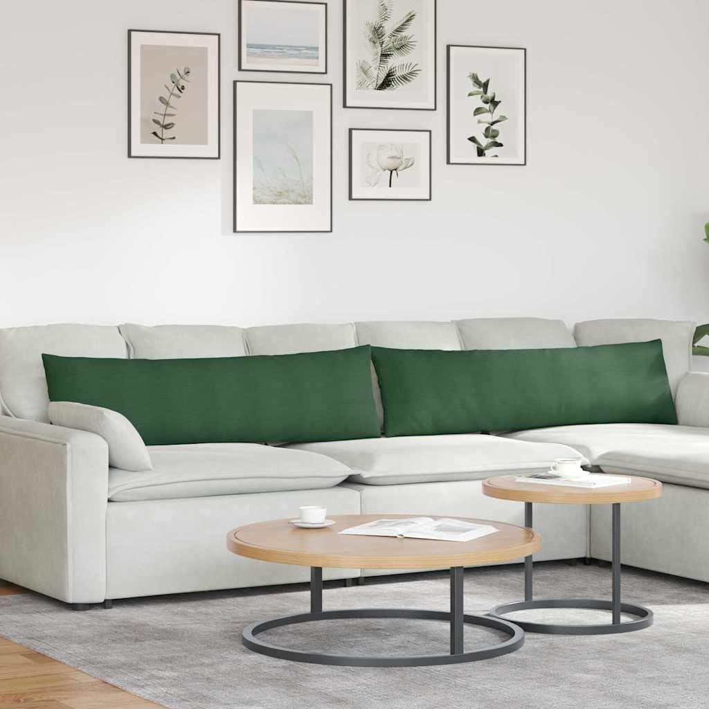 2 cuscini per divano, colore verde scuro, 145 x 40 cm, in tessuto a coste, ergonomici, lavabili, antiscivolo, per sala da pranzo, ufficio, comfort e decorazione