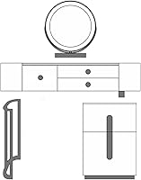 Vista 7 de Dressing Table Makeup Table Dresser Bedroom Modern Minimalist Makeup Table Storage Cabinet Large Combination Cabinet with Makeup Chair Dresser White