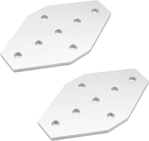 Placa de unión exterior de aleación de aluminio MroMax, 3.94" x 2.36" x 0.16" (L x W x T) con soporte de junta de 7 agujeros, plata 1 PC