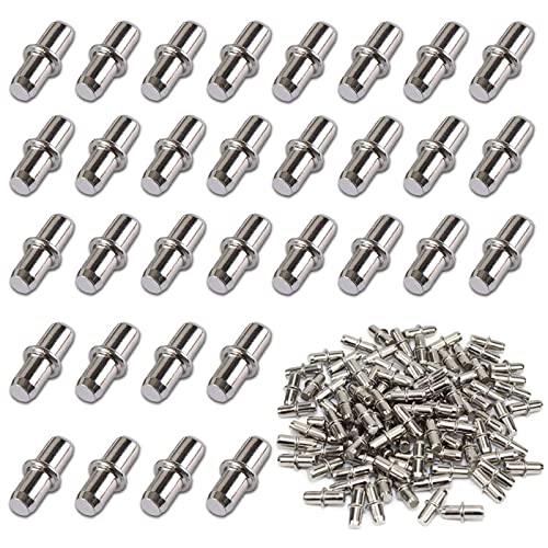 Taquet Etagere Nickelé, 100 Pièces de Supports d'étagère en Métal, Diamètre 5 MM, Argent Cover