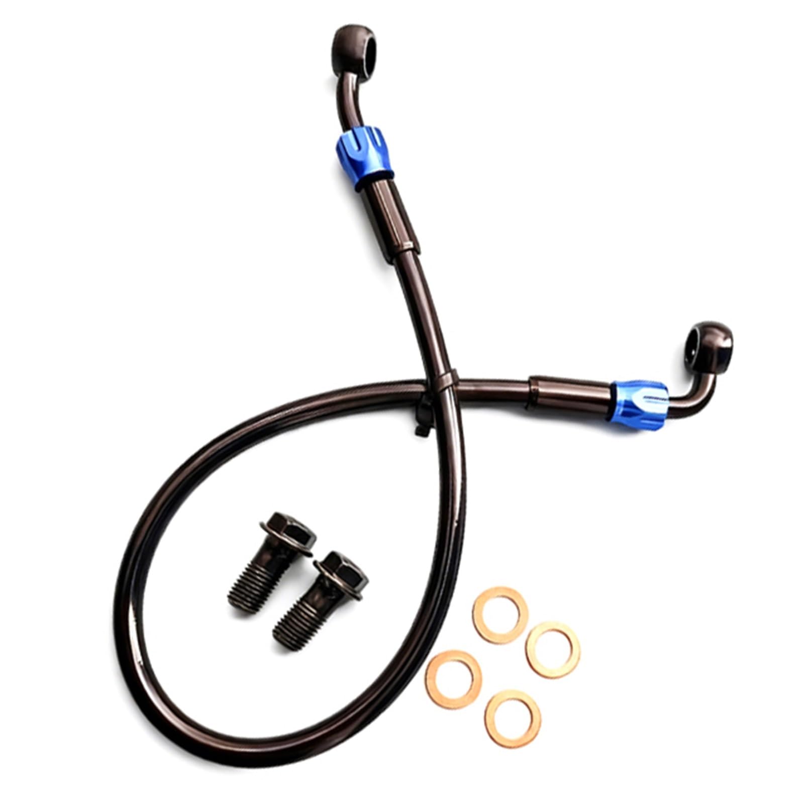 Hydraulic Brake Hose Motorcycle Dirt Bike ATV Moped Scooter AN3 M10 Steel Hydraulic Brake Hose Tube Fittings 28°-90° Clutch Oil Pipe Accessories(1500mm)