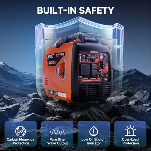 Image of Dual Fuel Inverter Generator 4300W with Wheel Kit, Portable Generator 3-Way Remote /Electric /Recoil Start, Auto-Switch, Ultra-Quiet for RV Camping & Home Backup