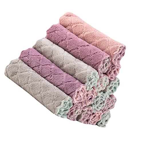 BCOATH 15個 両面ふきん きれいなタオル マイクロファイバークリーニングラグ ホームダスタークロス キッチンワイプクロス キッチンウォッシングタオル キッチンウォッシュタオル キッチンふ