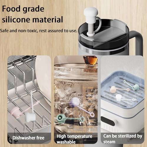 Image of Silicone Spill Stopper Kit for 30 Oz and 40 Oz Tumblers, 2 Sets | Includes 2 Straw Covers, 2 Round Stoppers And 2 Square Lid Plugs For Compatible 2.0 Lids; Check Lid Design Before Purchase