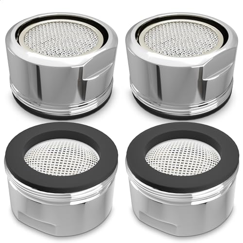 4Pcs Bathroom Faucet Aerator Replacement - 15/16 24mm Kitchen Bathroom Sink Attachment High Flow Aerator for Sink Faucet Aerators M24 Male Thread