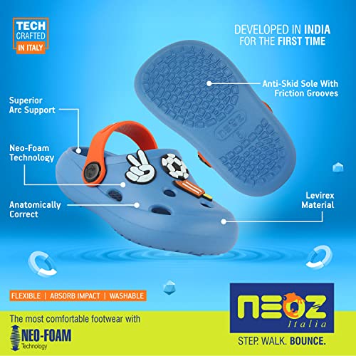 Image of NEOZ Casual Slingback Clogs for Kids with Soft Sole | Slip-On Breathable, Lightweight | Comfortable & Durable | Stylish Indoor & Outdoor Sandals Clogs for Kids